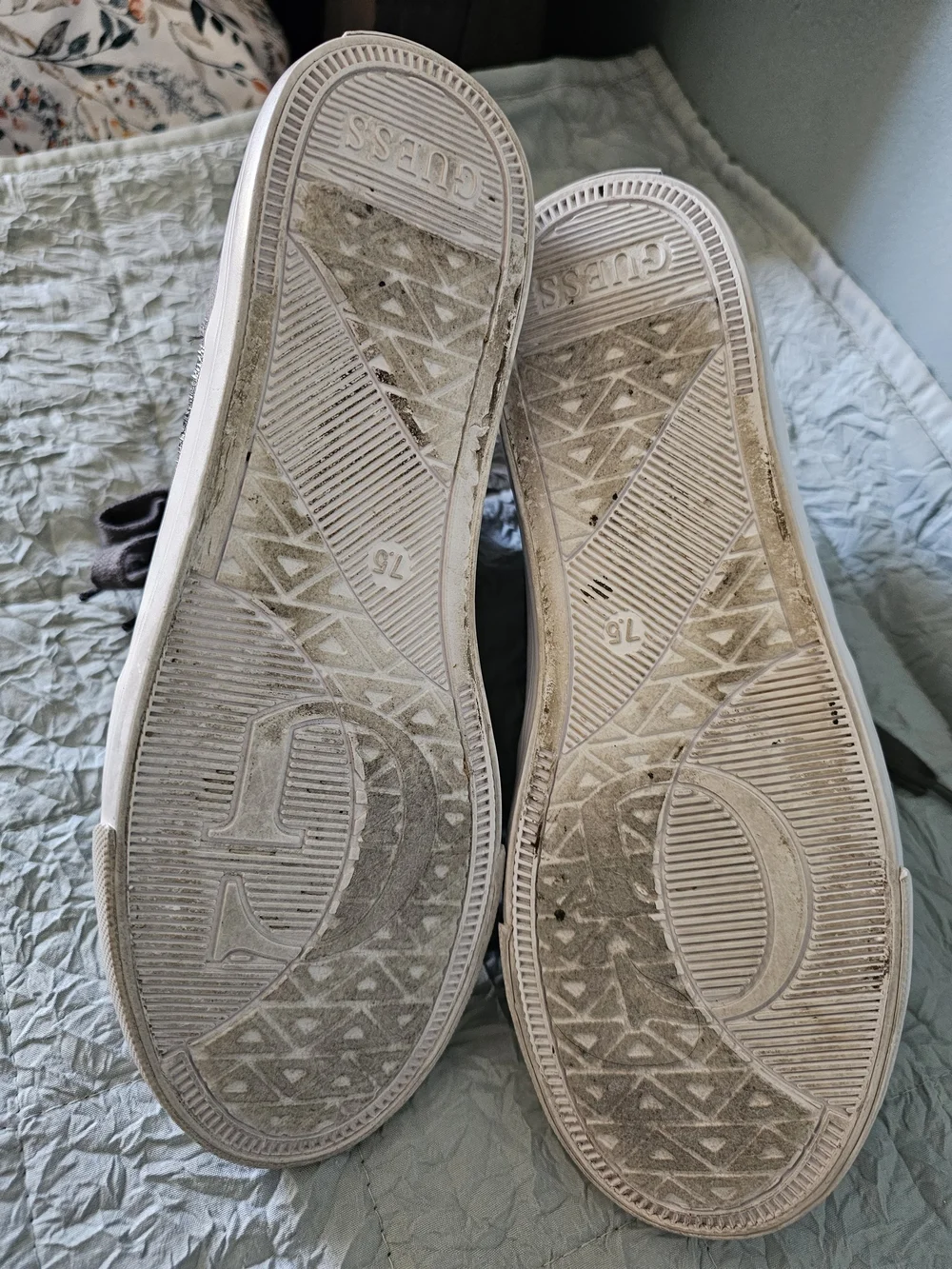 GUESS Taupe Glitter-Panel High-Top Women's Sneakers